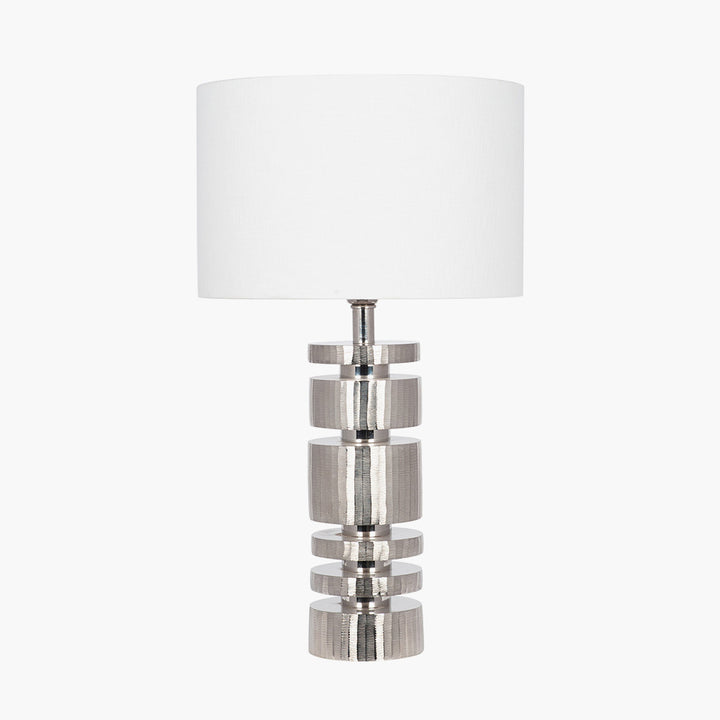 Elon Silver Metal Stacked Cylinder Table Lamp Base