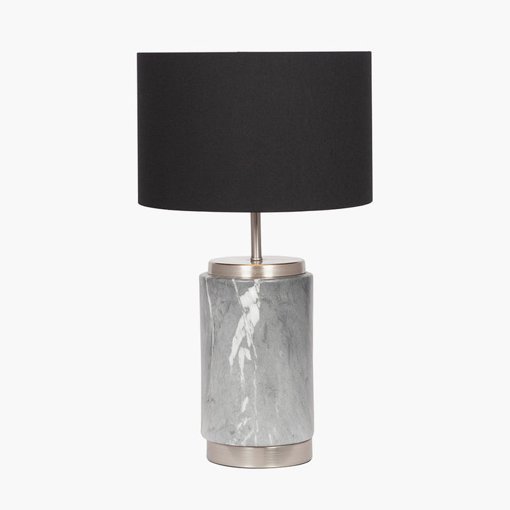 Carrara Grey Marble Effect Ceramic Table Lamp