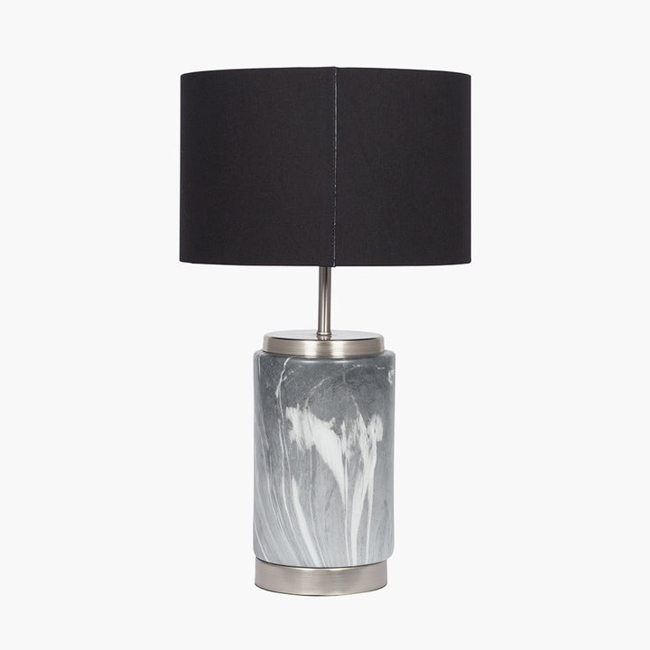 Carrara Grey Marble Effect Ceramic Table Lamp