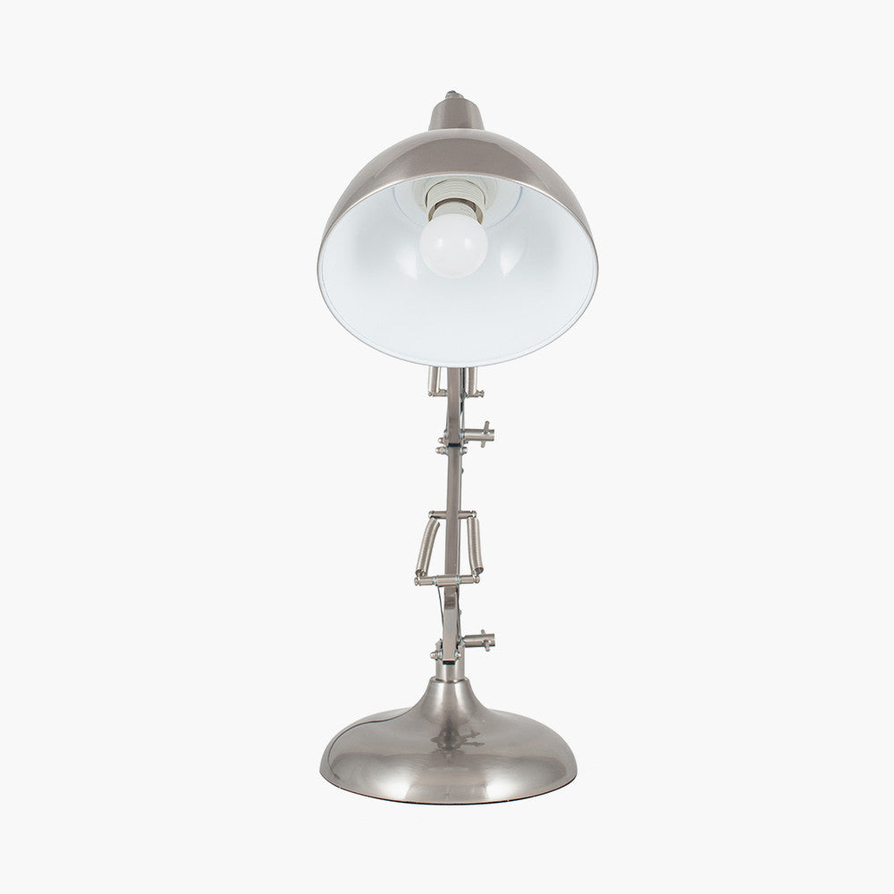 Alonzo Brushed Chrome Metal Angled Task Table Lamp