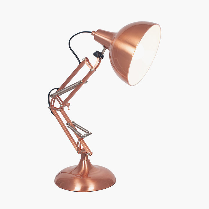 Alonzo Brushed Copper Metal Angled Task Table Lamp