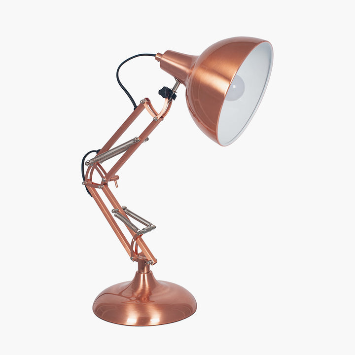 Alonzo Brushed Copper Metal Angled Task Table Lamp