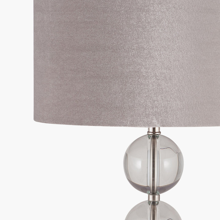 Harris Tall Brushed Silver and Clear Glass Table Lamp