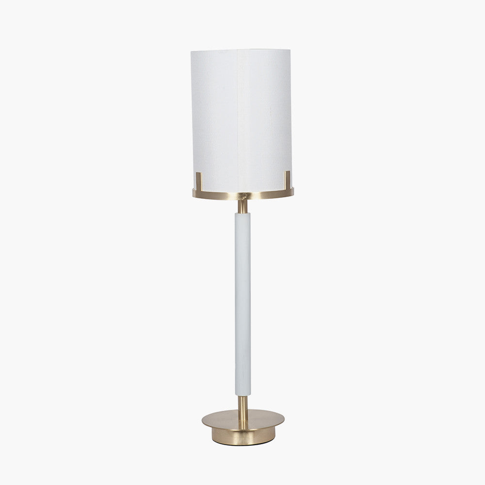 Midland Champagne Gold Metal and Marble Effect Table Lamp