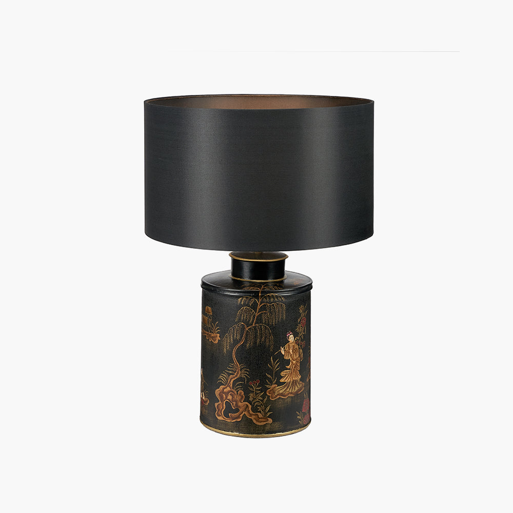 Landscape Black Hand Painted Metal Table Lamp Base