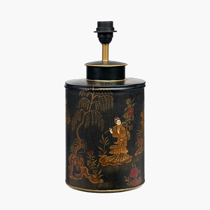 Landscape Black Hand Painted Metal Table Lamp Base