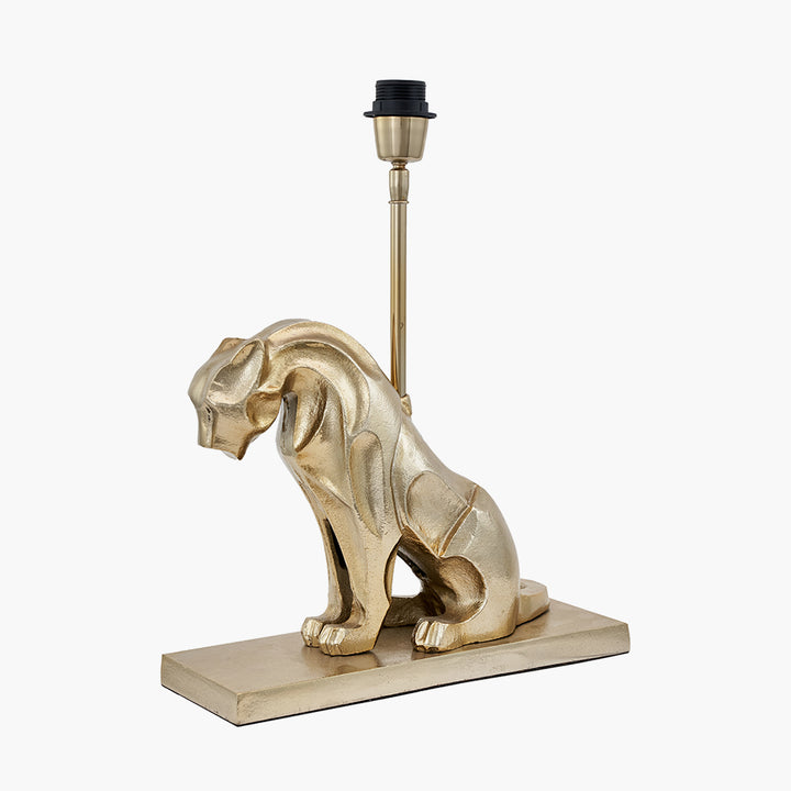 Osa Shiny Gold Metal Jaguar Table Lamp Base