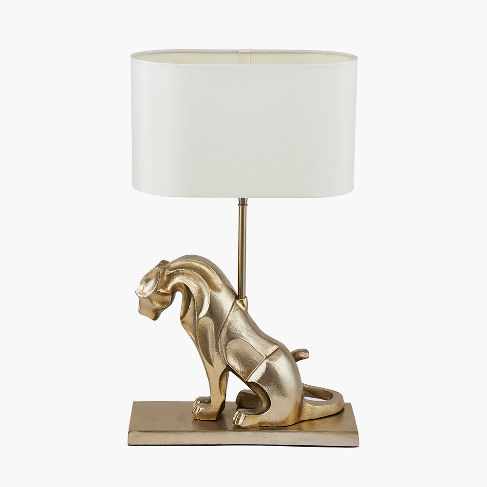 Osa Shiny Gold Metal Jaguar Table Lamp Base