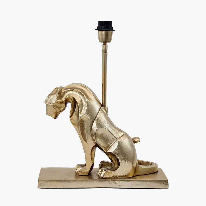 Osa Shiny Gold Metal Jaguar Table Lamp Base