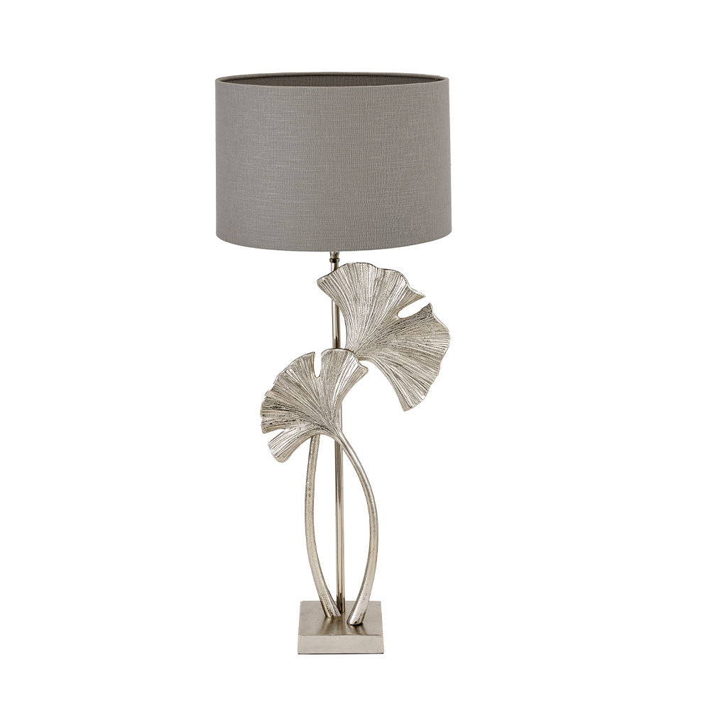 Gingko Shiny Champagne Metal Tall Gingko Leaf Table Lamp Base