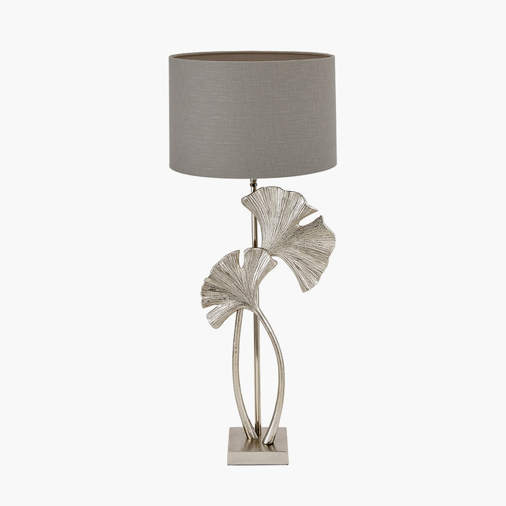 Gingko Shiny Champagne Metal Tall Gingko Leaf Table Lamp Base