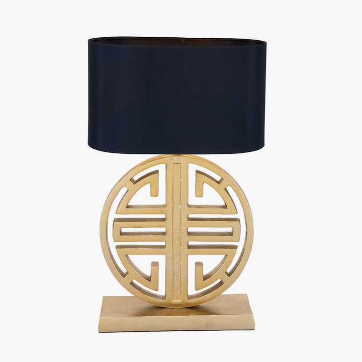 Orla Shiny Gold Metal Statement Circle Table Lamp Base