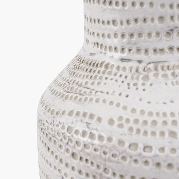 Alina White Dot Design Stoneware Table Lamp Base