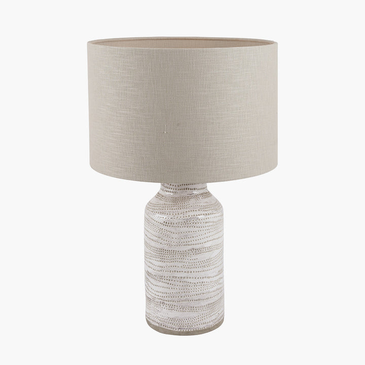 Alina White Dot Design Stoneware Table Lamp Base