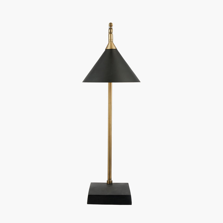 Zeta Matt Black and Antique Brass Table Lamp