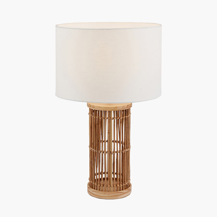 Sorbus Natural Ribbed Tall Table Lamp