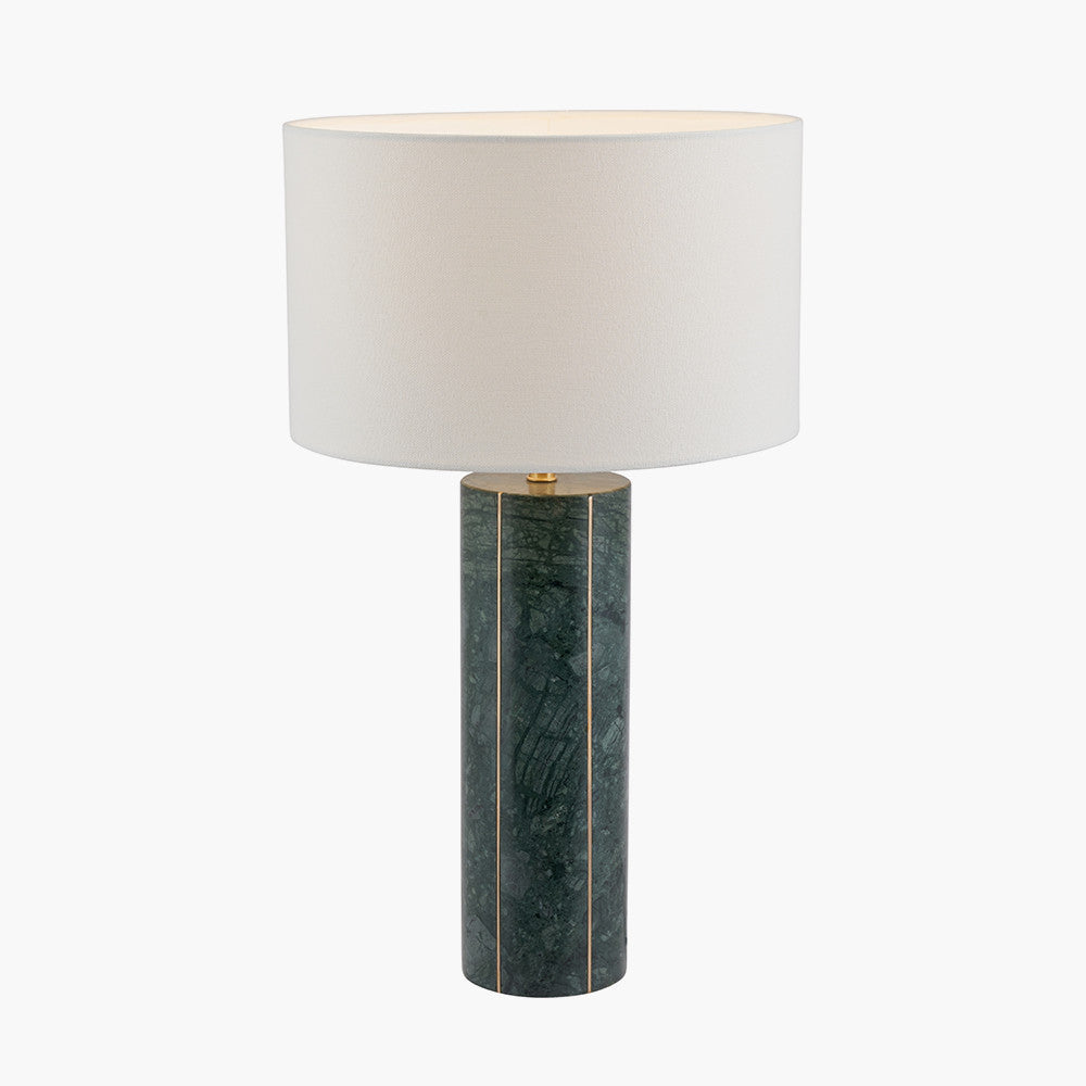 Venetia Green Marble and Gold Metal Tall Table Lamp