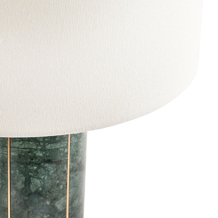 Venetia Green Marble and Gold Metal Tall Table Lamp