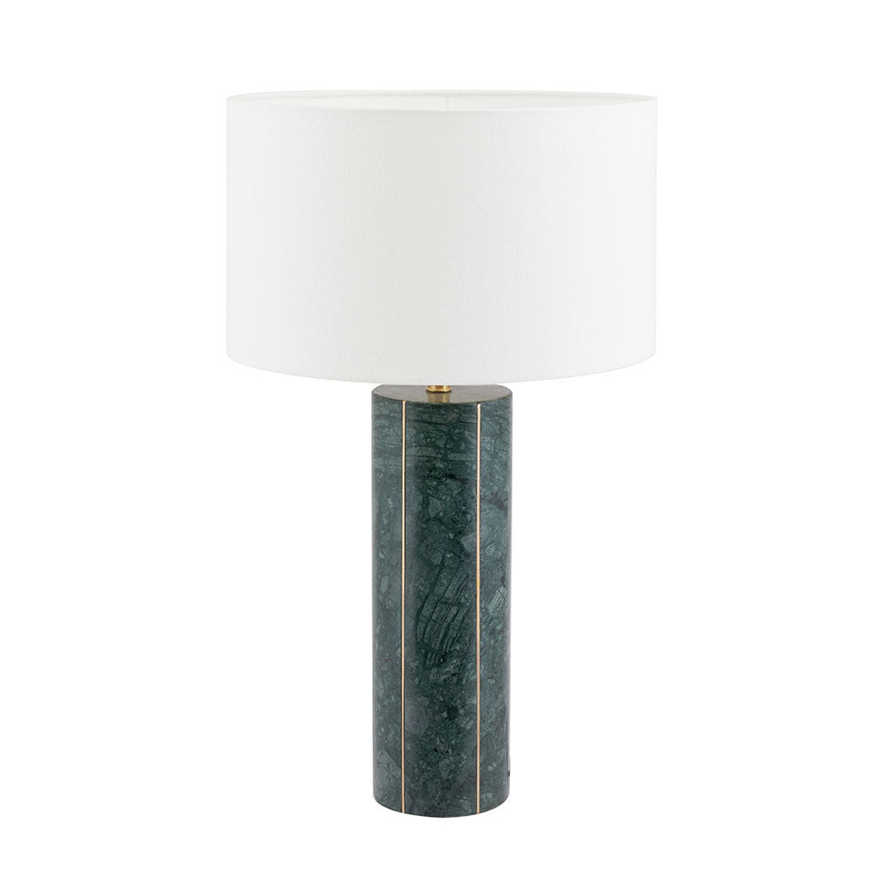 Venetia Green Marble and Gold Metal Tall Table Lamp