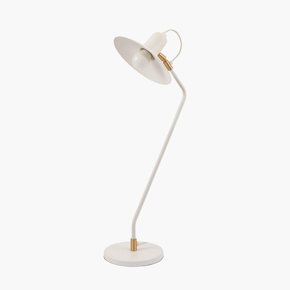 Camden Matt White Metal Angle Arm Task Table Lamp