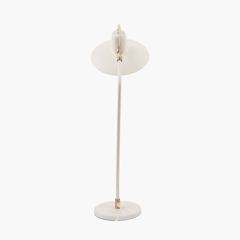 Camden Matt White Metal Angle Arm Task Table Lamp