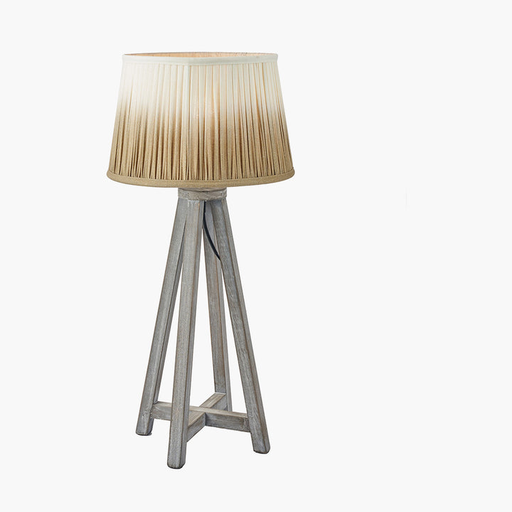 Whitby Grey Wash Wood Tapered 4 Post Table Lamp Base