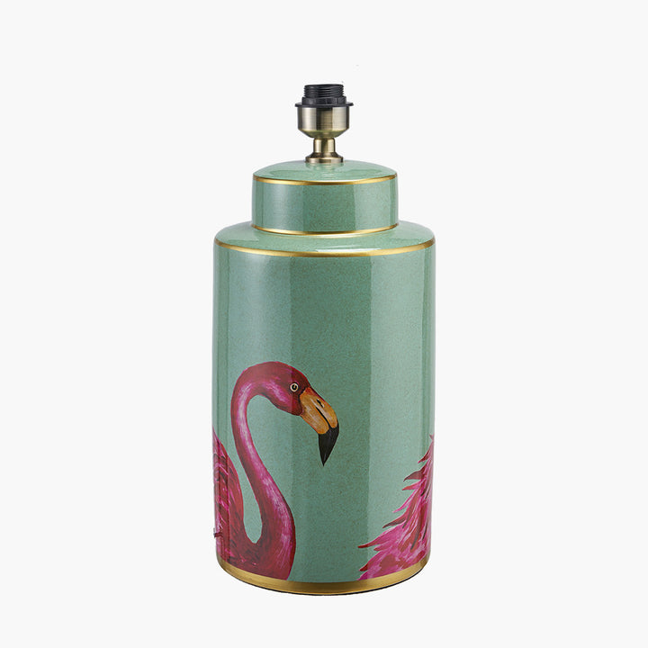 Flamenco Tall Pink Flamingo Print Ceramic Table Lamp Base