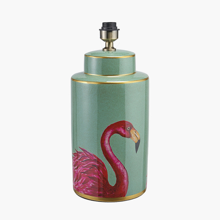 Flamenco Tall Pink Flamingo Print Ceramic Table Lamp Base