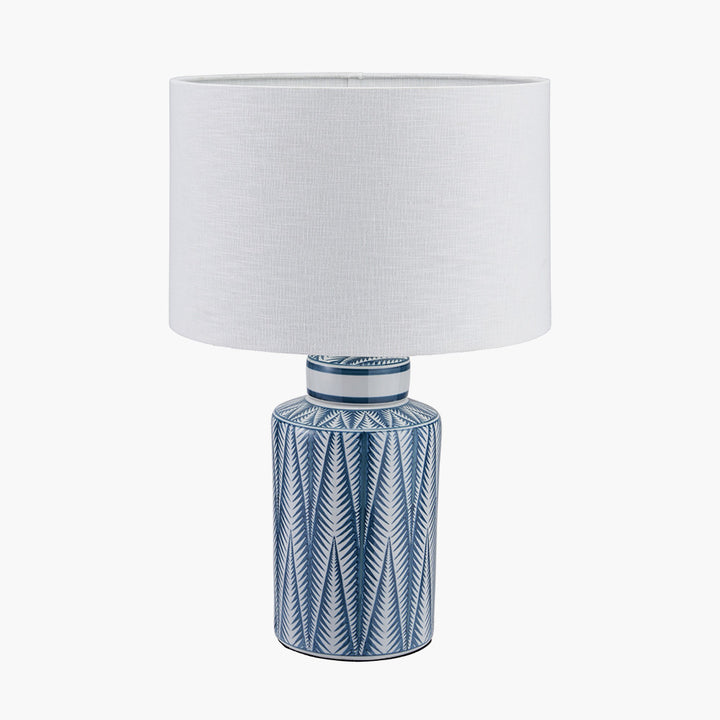 Samara Blue and White Aztec Pattern Ceramic Table Lamp Base