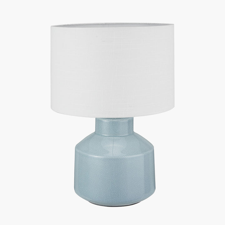 Nora Duck Egg Blue Crackle Effect Table Lamp