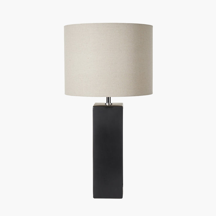 Block Black Ceramic Tall Table Lamp