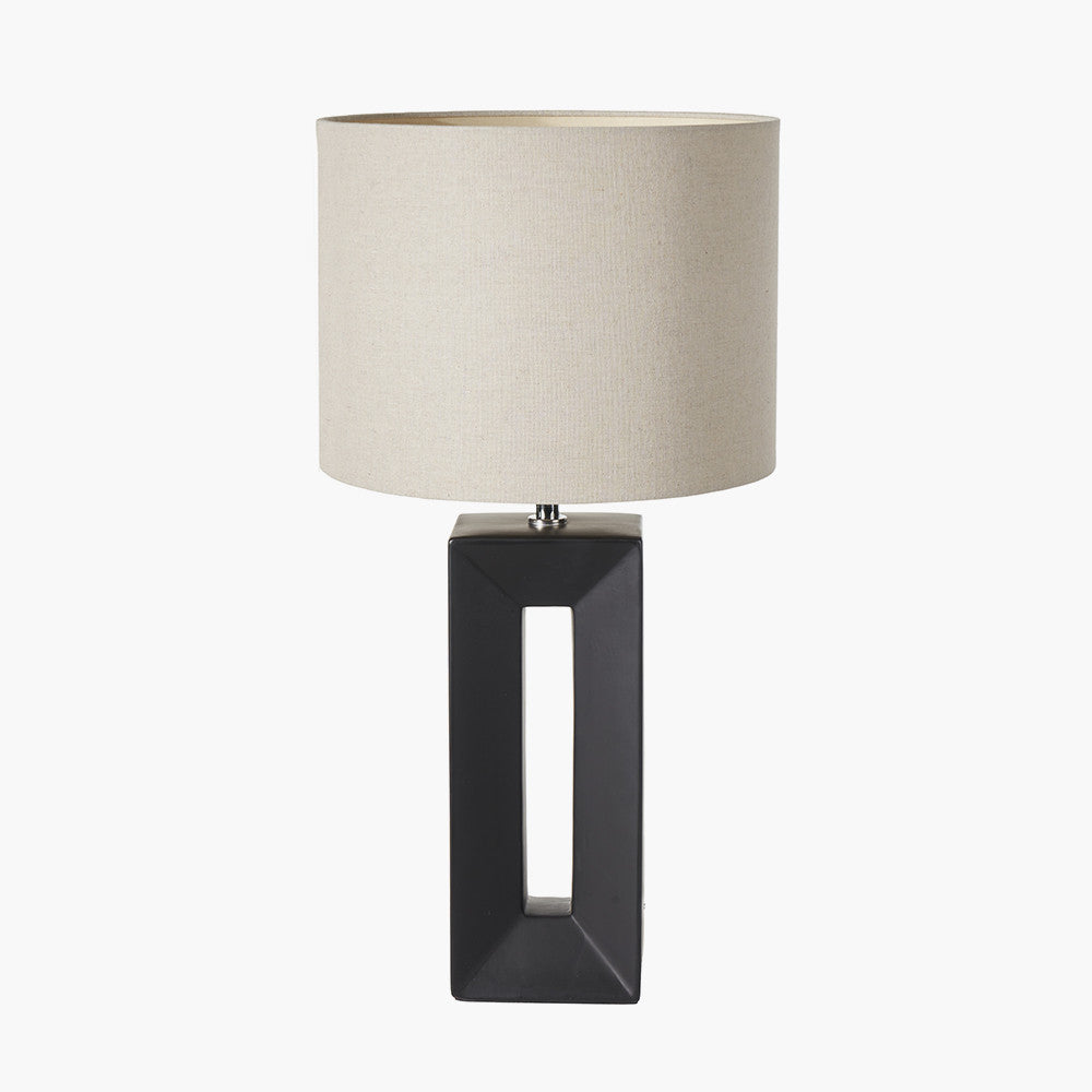 Block Black Ceramic Tall Table Lamp