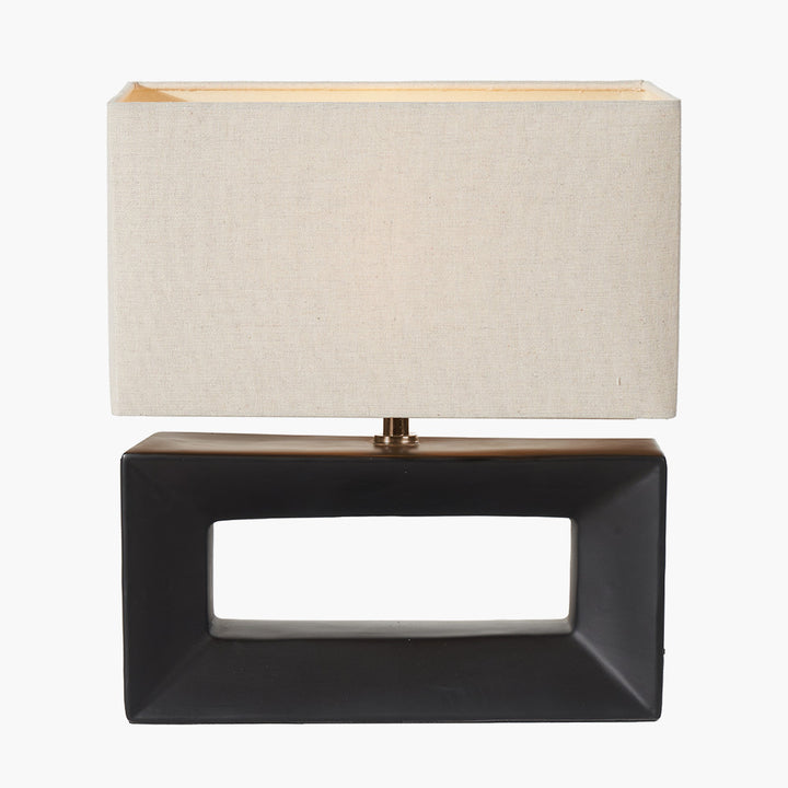 Block Black Ceramic Rectangular Table Lamp