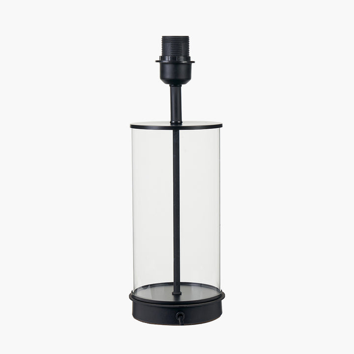 Westwood Clear Glass and Black Metal Table Lamp Base