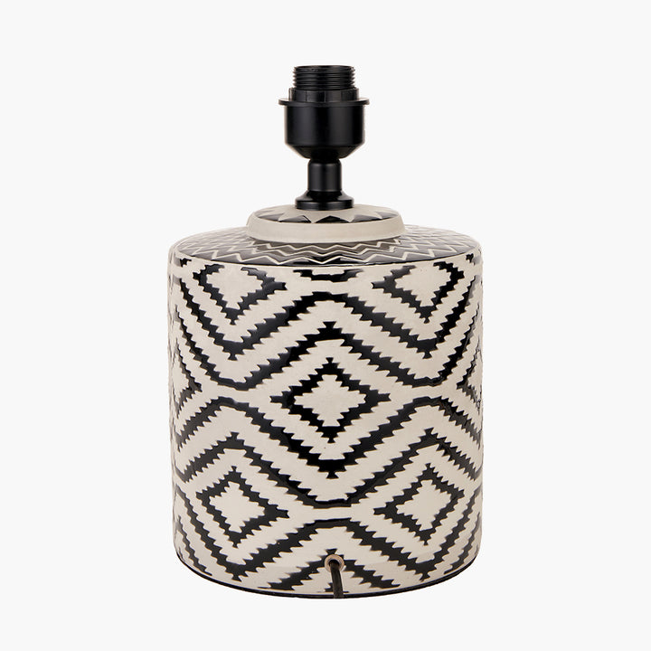 Chirala Black and White Ikat Ceramic Table Lamp Base