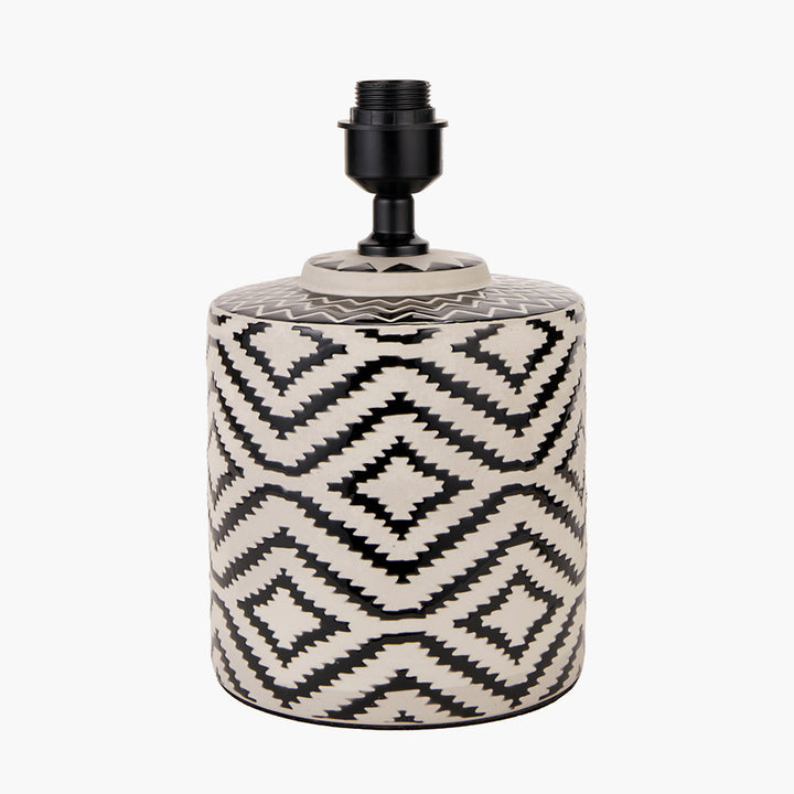 Chirala Black and White Ikat Ceramic Table Lamp Base