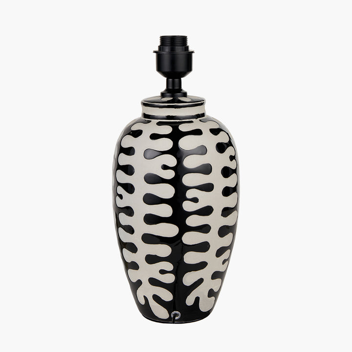 Elkorn Black and White Tall Coral Ceramic Table Lamp Base