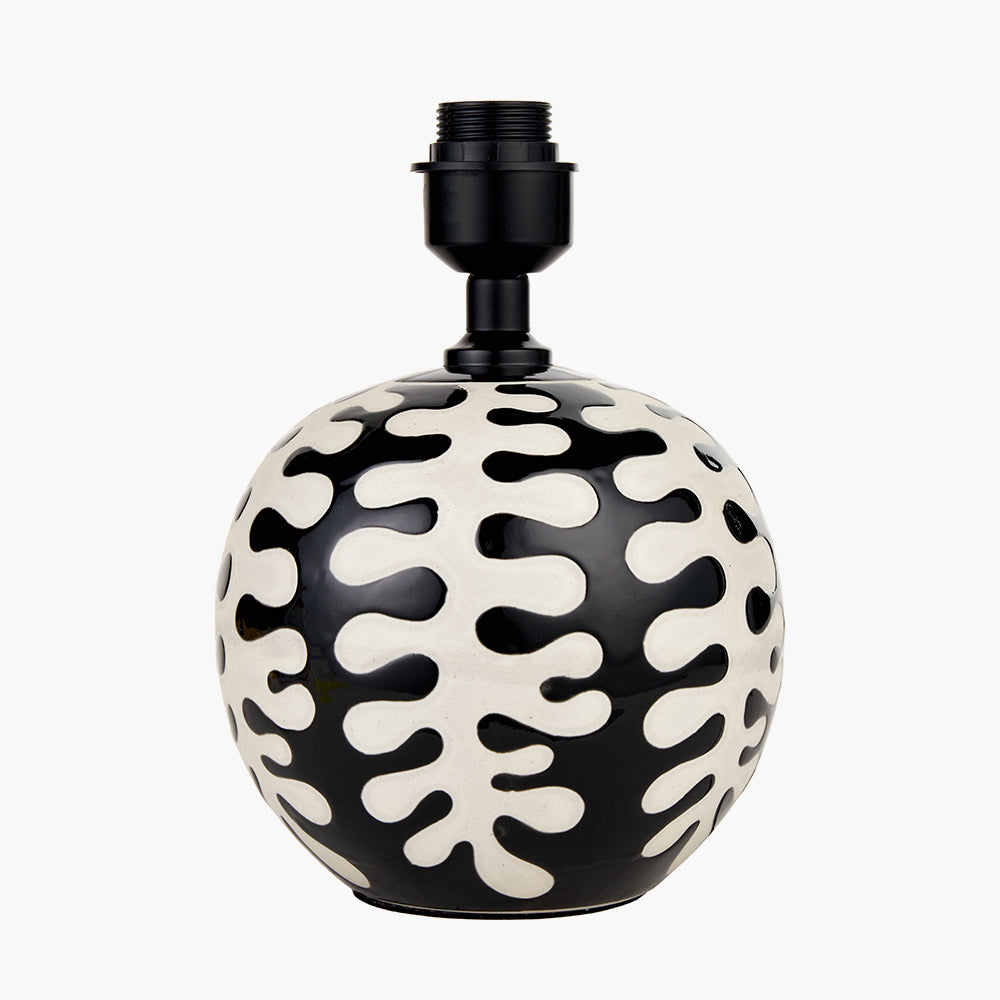 Elkorn Black and White Coral Ceramic Table Lamp Base