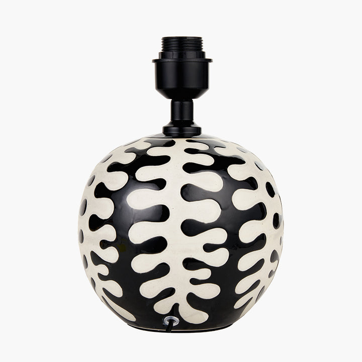 Elkorn Black and White Coral Ceramic Table Lamp Base