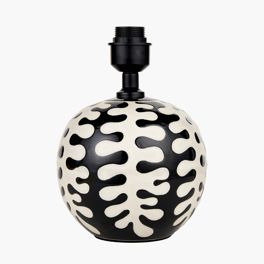 Elkorn Black and White Coral Ceramic Table Lamp Base