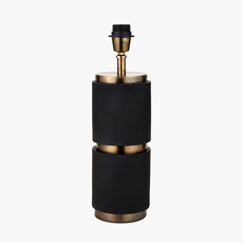 Alnico Black and Brass Metal Textured Table Lamp Base