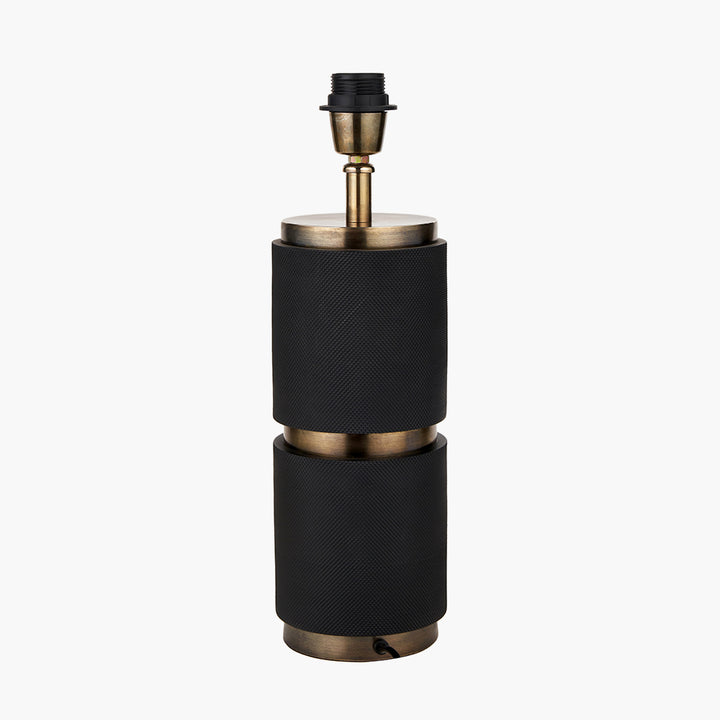 Alnico Black and Brass Metal Textured Table Lamp Base