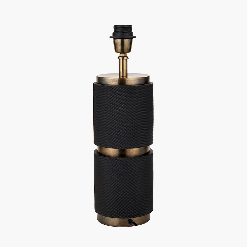 Alnico Black and Brass Metal Textured Table Lamp Base