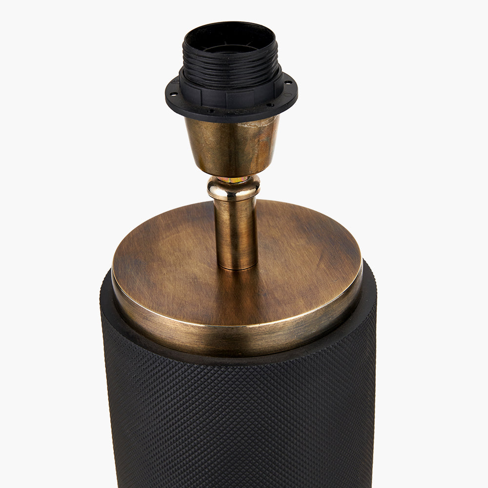 Alnico Black and Brass Metal Textured Table Lamp Base