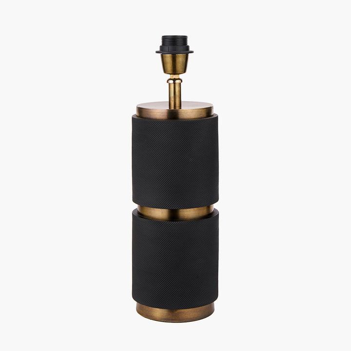 Alnico Black and Brass Metal Textured Table Lamp Base