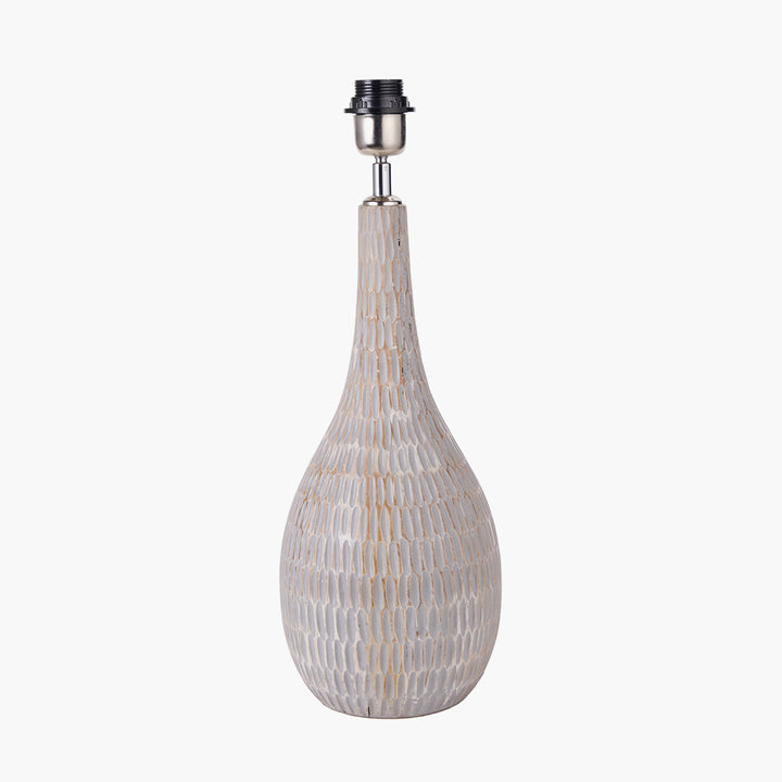 Ioan Grey Engraved Wood Bottle Table Lamp Base