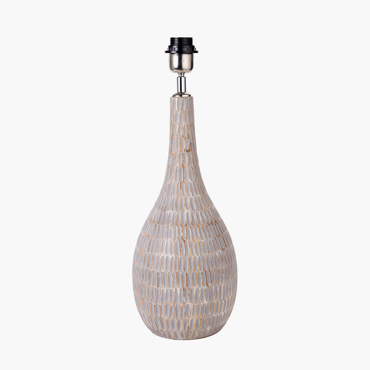 Ioan Grey Engraved Wood Bottle Table Lamp Base