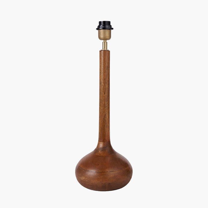 Toma Oiled Wood Tall Neck Table Lamp Base