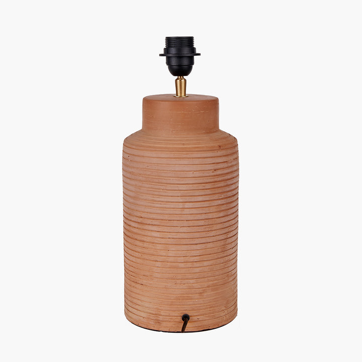 Sierra Natural Tall Ribbed Terracotta Table Lamp Base