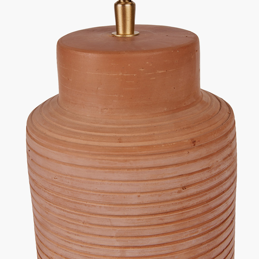 Sierra Natural Tall Ribbed Terracotta Table Lamp Base